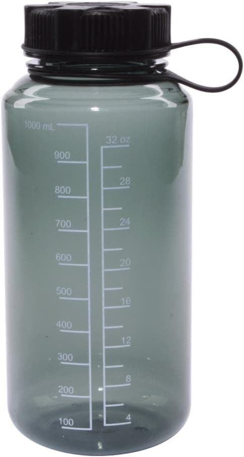 Liquid Logic Round: Tritan Bottle with Black Tethered Lid, 32 oz., Smoke