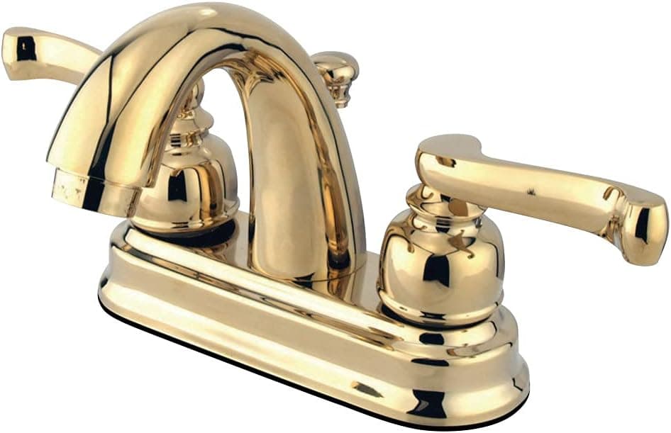 Kingston Brass KB5612FL Vintage 4" Centerset Bathroom Faucet, 3-5/8", Polished Brass