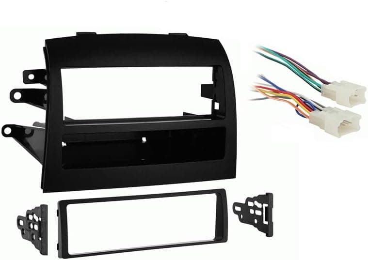 Compatible with Toyota Sienna 2004 2005 2006 2007 2008 2009 2010 Single DIN Stereo Harness Radio Install Dash Kit Package