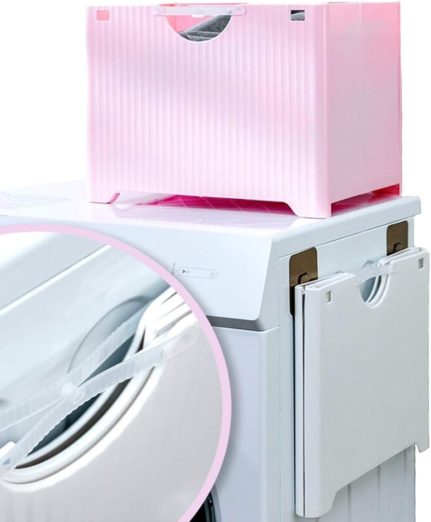 HDirect Foldable Multifunction Wall Mounted Storage Basket Waterproof Laundry Hamper Plastic Space Saving Bathroom Collapsible Storage Baskets 38CM(L) 28cm(W) 30cm(H)/15"(L) 11"(W) 12"(H) Pink