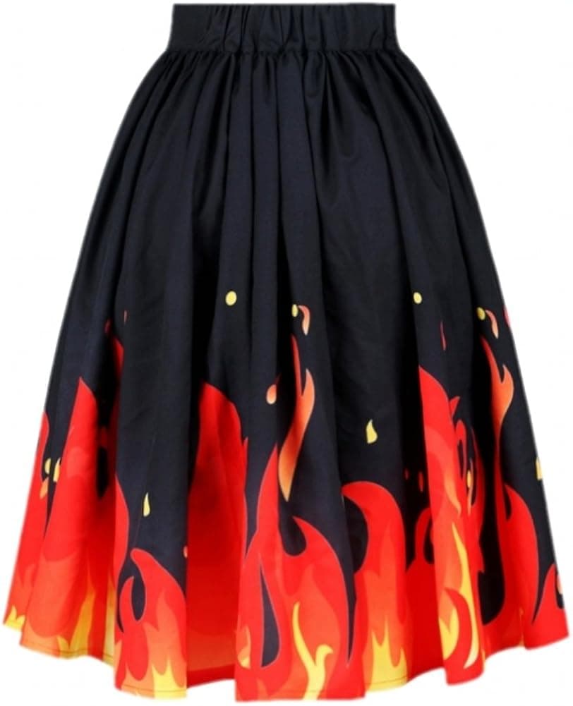 Alaroo Women's Printed Pleated Flared Midi Skirt