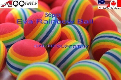 36pcs EVA Ball Foam Ball Rainbow Practice Golf Training aids or cat Toy