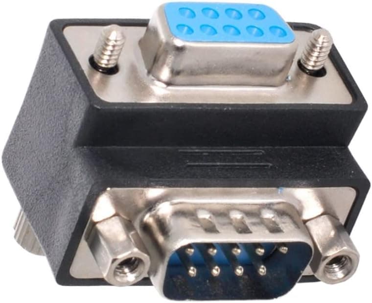 chenyang CY D-Sub RS232 9Pin Male Up Angled 90 Degree to Female Extension Adapter DB9Pin Serial Port Extender