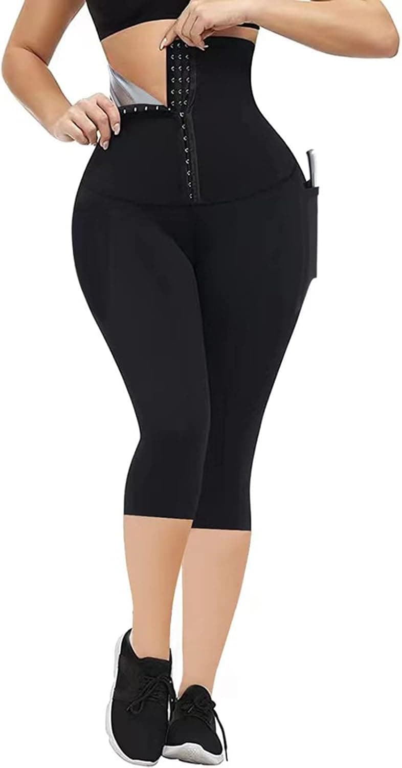 RICH BRIA High Waisted Corset Leggings for Women with Adjustable Body Shaping Waist Trainer Yoga Pants Slimming Tummy Control