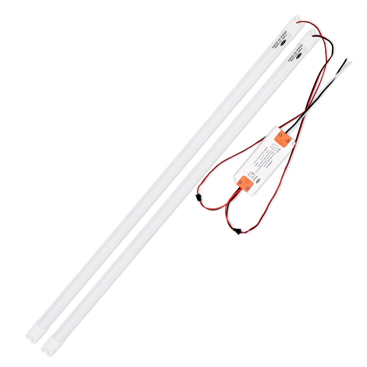 Superiorly 4FT LED Retrofit Kit,36W Magnetic LED Troffer Retrofit Kit 2x4 FT,5400LM,6500K Cool White,T8 T10 T12 Fluorescent Replacement,Milky Cover,1 Driver 2 Tubes Per Kit, Easy Quick Install