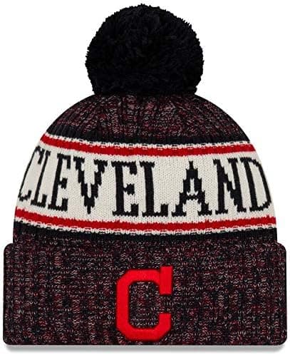 New Era Indians NE18 Cuffed Pom Knit Beanie One Size Fits Most Cap Hat Navy