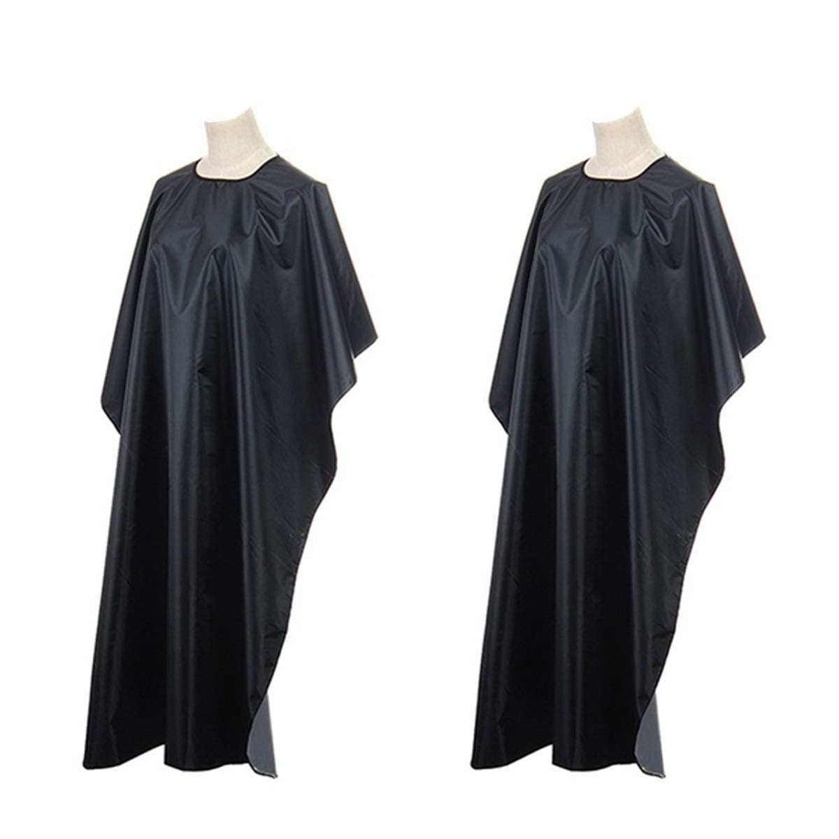Hair Salon Capes with Snap Closure Waterproof Hairdressing Styling Hair Cutting Coloring Nylon Cape for Barber Hairdressers (2 Pack) Black