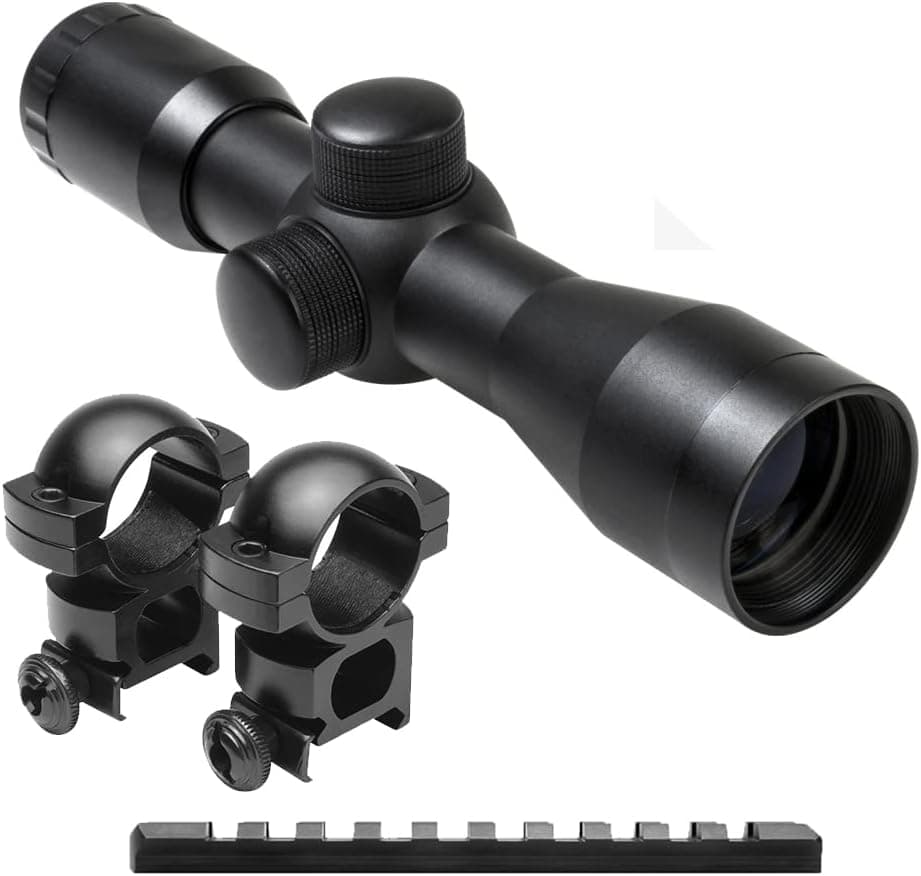 Ruger 10/22 Black (Blued) 4x30 Rifle Scope w/ Free Mount & Rings