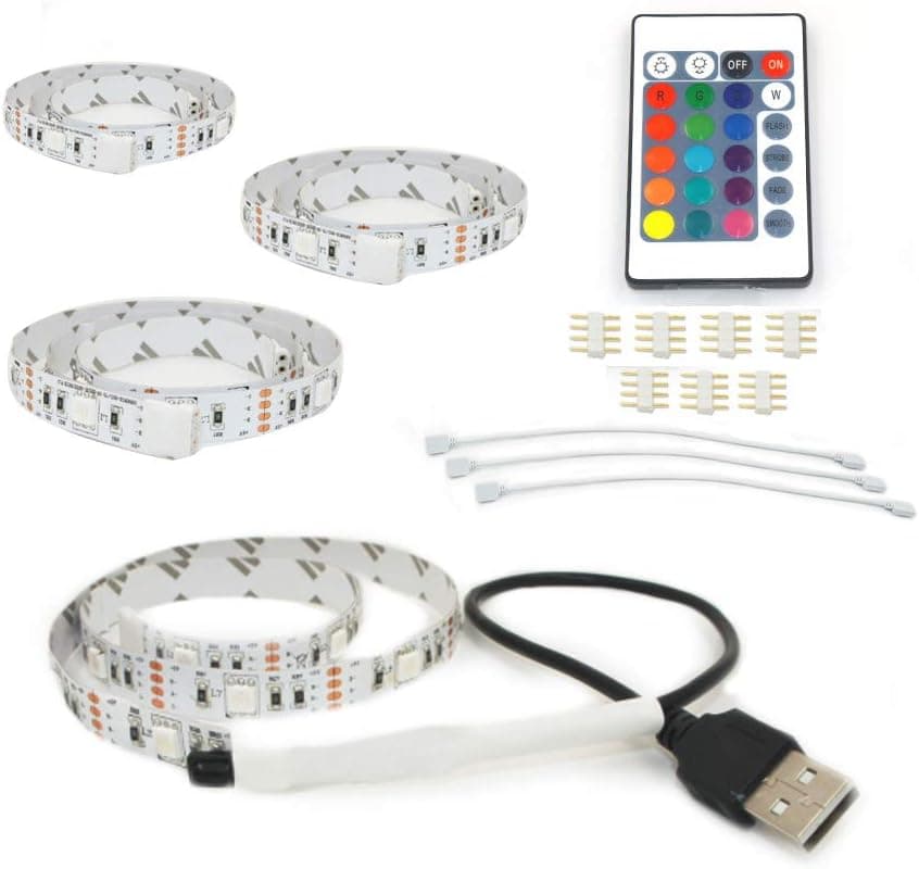 Ethos Lighting TV Led Strip Lights 6.6Ft/2M for 40-60 in TV, USB LED Strip for TV Backlight, RGB LED Strip Kit with Remote - 5050 LEDs Light Strip for HDTV
