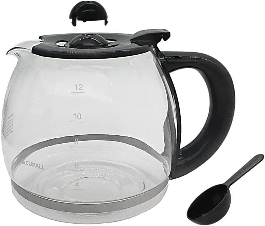Coffee Machine Replacement 12-CUP Glass Coffee Carafe, Compatible With 12cups Black and Decker Coffee Pot Replacement
