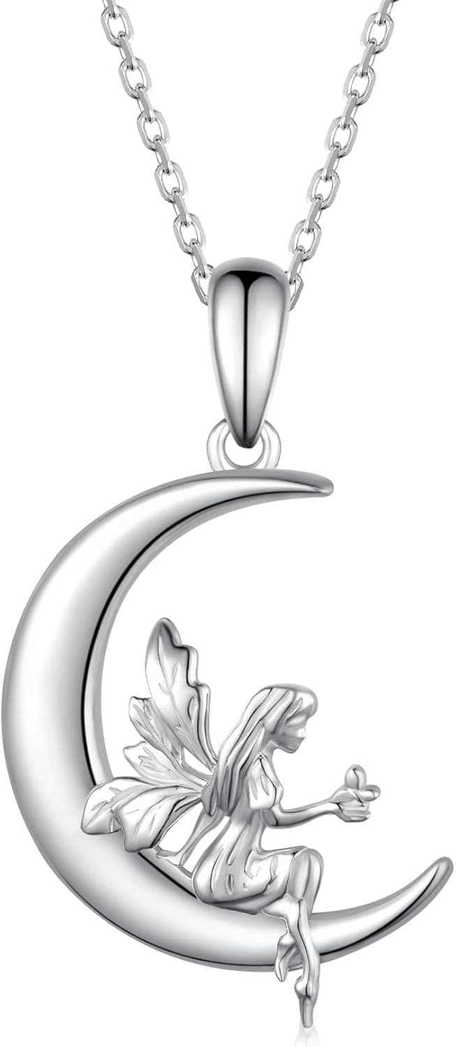 CVRAVO Highland Cow/Unicorn/Turtle/Moon Fairy/Axolotl/Owl/Mermaid/Cat/Cat and Girl/Frog/Wolf Necklace 925 Sterling Silver Animal Necklace Animal Jewelry Gifts for Women Girls Daughter