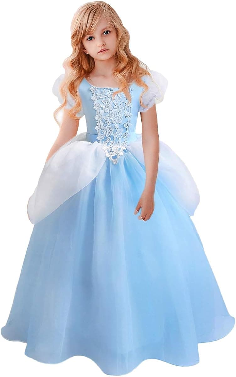 Axaxa Princess Costume for Girls Princess Dress Halloween Fancy Party Dress Princess Dress Up Clothes for Little Girls