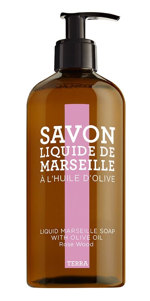 Compagnie de Provence Savon de Marseille Extra Pure Terra Liquid Soap - Rosewood - 16.9 Fl Oz Glass Pump Bottle