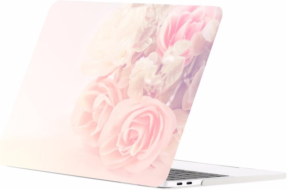 TOP CASE MacBook Pro 13 inch Case 2019 2018 2017 2016 Release A2159 A1989 A1706 A1708, Floral Pattern Graphics Rubberized Hard Case Compatible MacBook Pro 13" W/WO Touch Bar – Rose Quartz Bouquet
