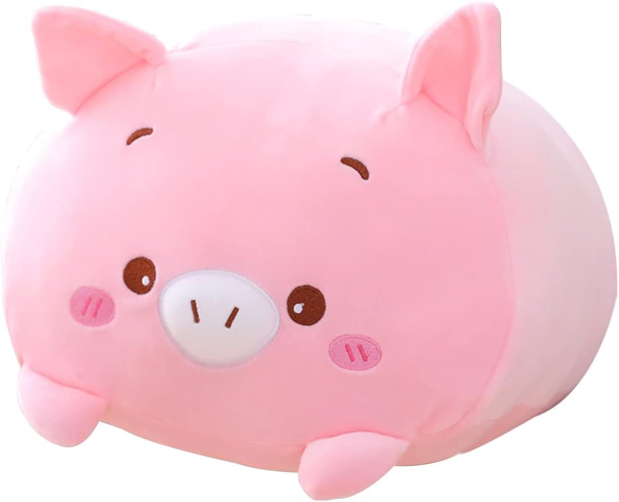 Tuscyvk 8 inch Pig Plush Toy, 3D Cute Pig Plush Stuffed Animal Pillow, Kawaii Cylindrical Hugging Pillows, Soft Plush Pillow Stuffed Doll Toys Gift for Kids Birthday, Christmas, Thanksgiving