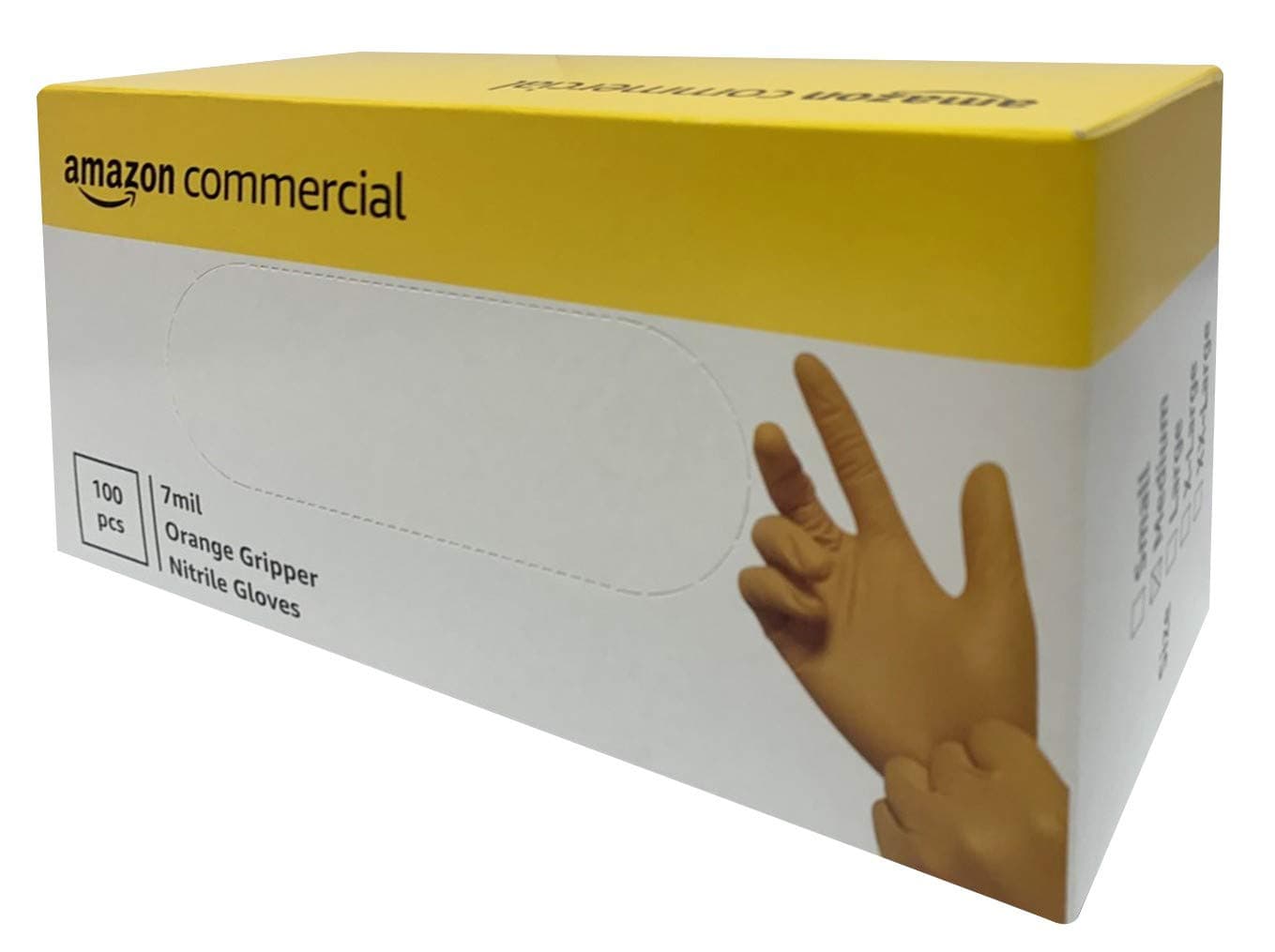 AmazonCommercial Powder Free Disposable Nitrile Gloves, 7 mil, Orange, Tyre-Tread Textured, 240mm, Size XL, 1000 (10 Boxes of 100)