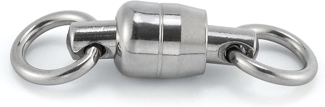 Alwonder 10 Pack Full Stainless Steel Fishing Ball Bearing Swivels, 65-530LB Double Rotating Silver Heavy Duty Fishing Swivels Saltwater