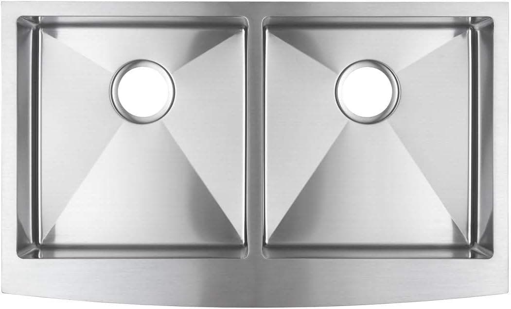 Starstar 33-Inch Undermount Farmhouse Apron Front 50/50 Double Bowl 16 Gauge Stainless Steel Kitchen Sink (Without Colander, Grids)