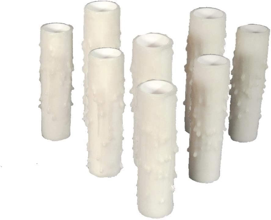 Set/Lot of 8 pc. 3-1/2 inch tall Cream Candelabra Base 3/4" Inner Dia. Beeswax Chandelier Candle Covers/Sleeves, Chandelier socket cover/sleeve