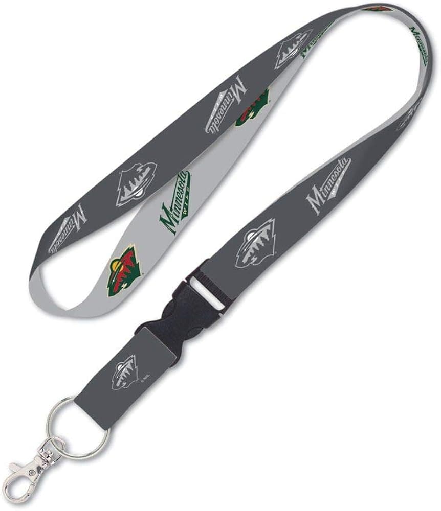 NHL Minnesota Wild 2-Tone 1'' Badge Lanyard, Metal Ring/Clasp
