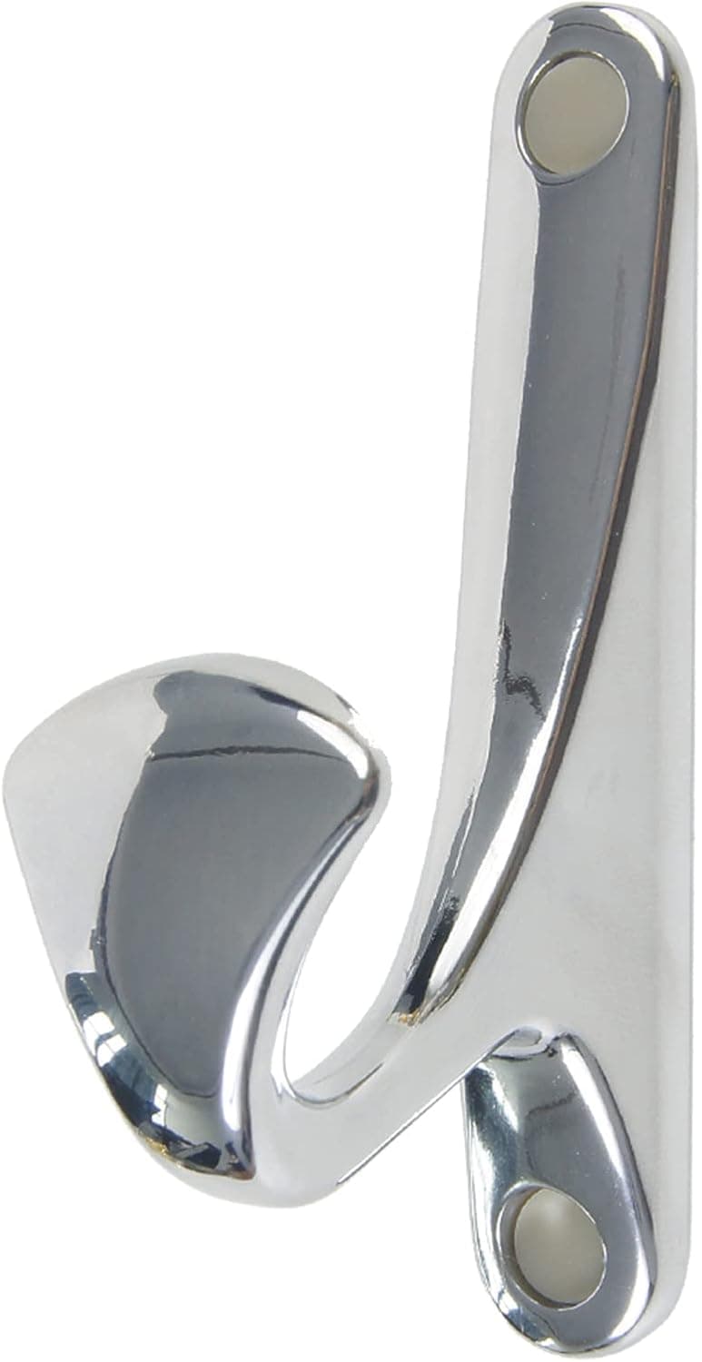 OLAYA 1 Pack Coat Hooks Wall Mounted Heavy Duty for Hanging Coat Hanger with Screws for Bathroom Kitchen Office Entryway ( Chrome Plated)