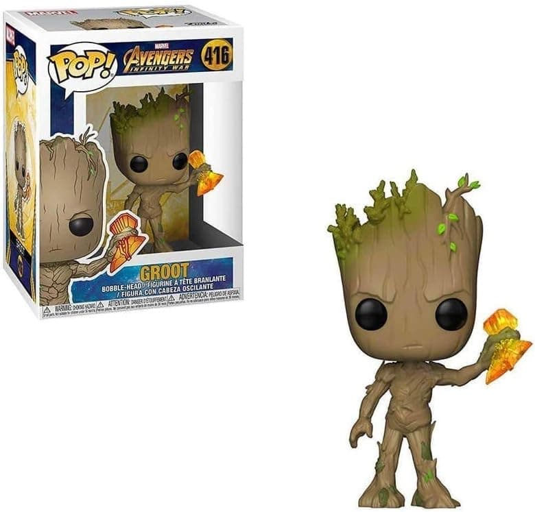 Funko POP! Marvel: Avengers Infinity War - Groot with Stormbreaker -,Multicolor, Standard