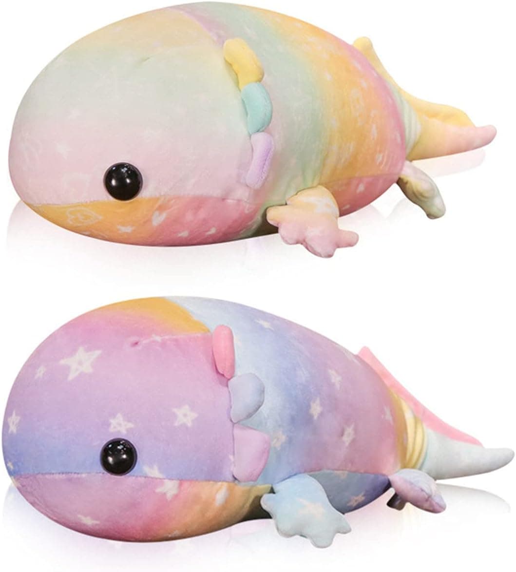 Quioee Salamander Plush Pillow Axolotl Stuffed Animal Plush Toy Colorful Plush Doll Sleeping Pillow for Birthday Christmas Valentines (Love Style,58cm)