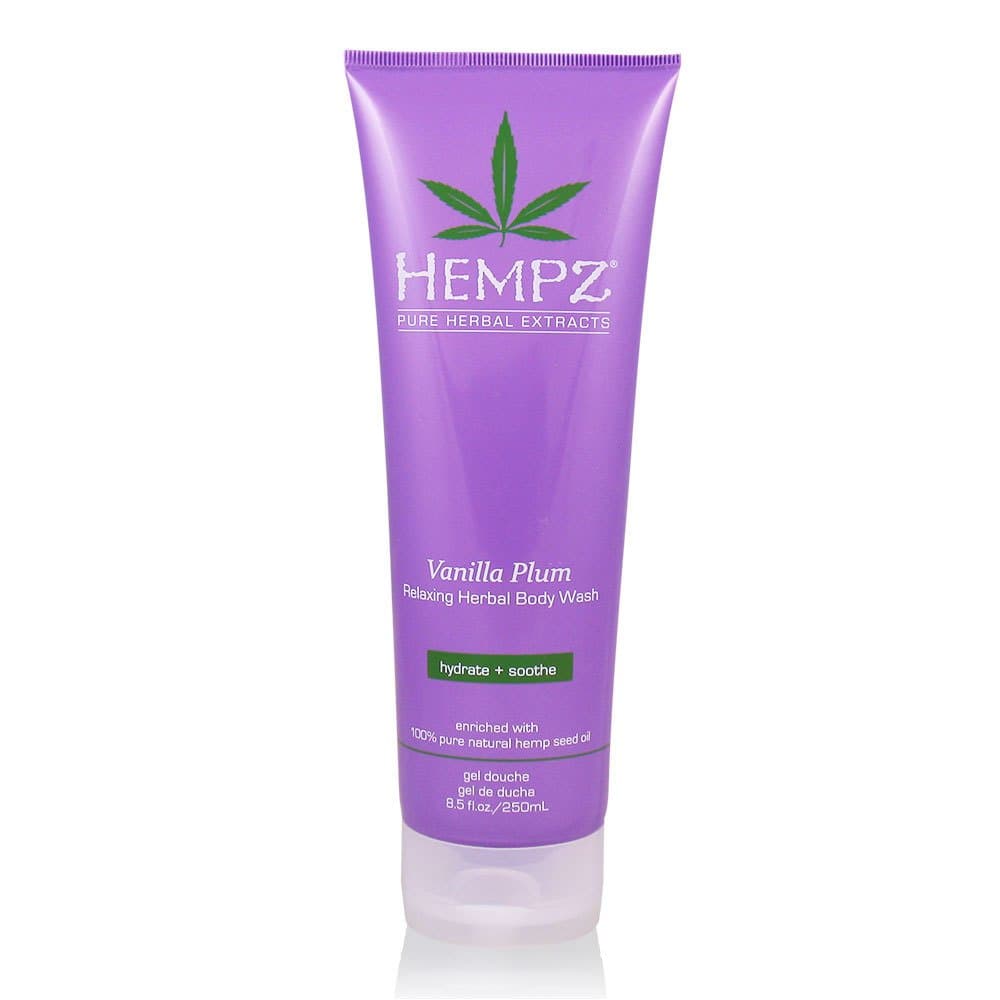 Hempz Herbal Body Wash, Light Purple, Vanilla Plum, 8.5 Fluid Ounce