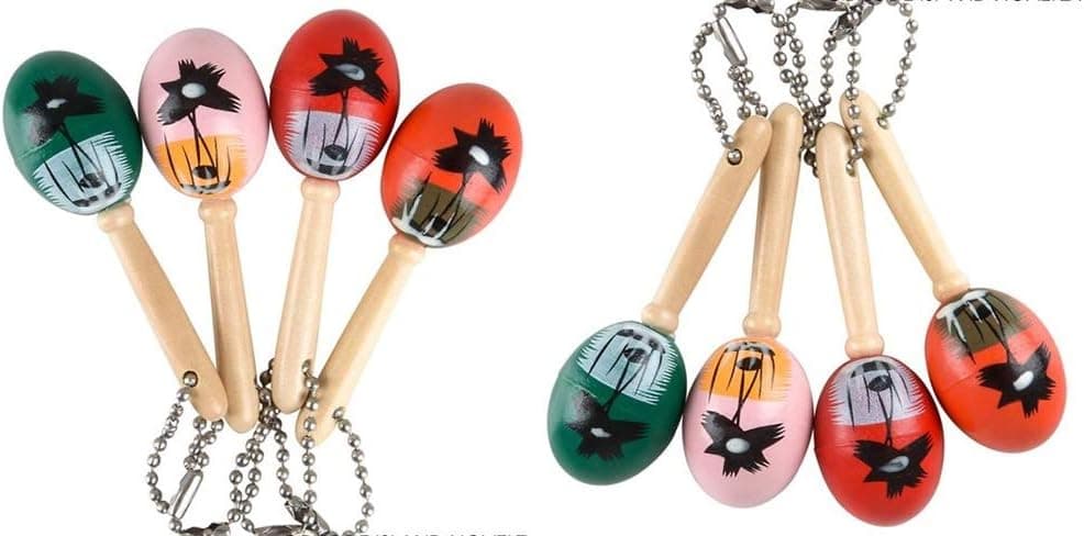 HAPPY DEALS ~ 12 pc - Maraca Keychains - Fiesta / Cinco de Mayo Party Favors