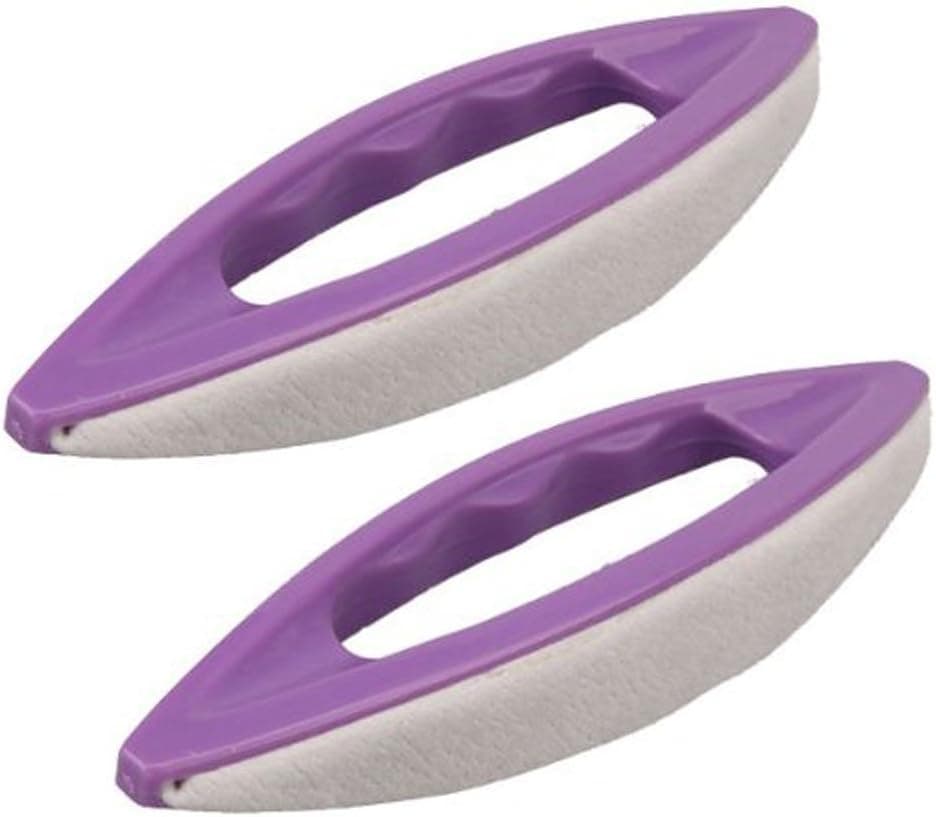 BestOfferBuy 2PCS Nail Art Sheep Skin Leather Buffer Polish Tool Manicure Purple
