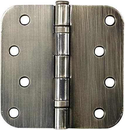 Hinge Outlet Antique Brass Door Hinges 4 Inch with 5/8 Inch Radius Ball Bearing, 2 Pack