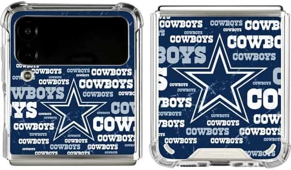 Skinit Clear Phone Case Compatible with Samsung Galaxy Z Flip3 5G - Officially Licensed NFL Dallas Cowboys Blast Design