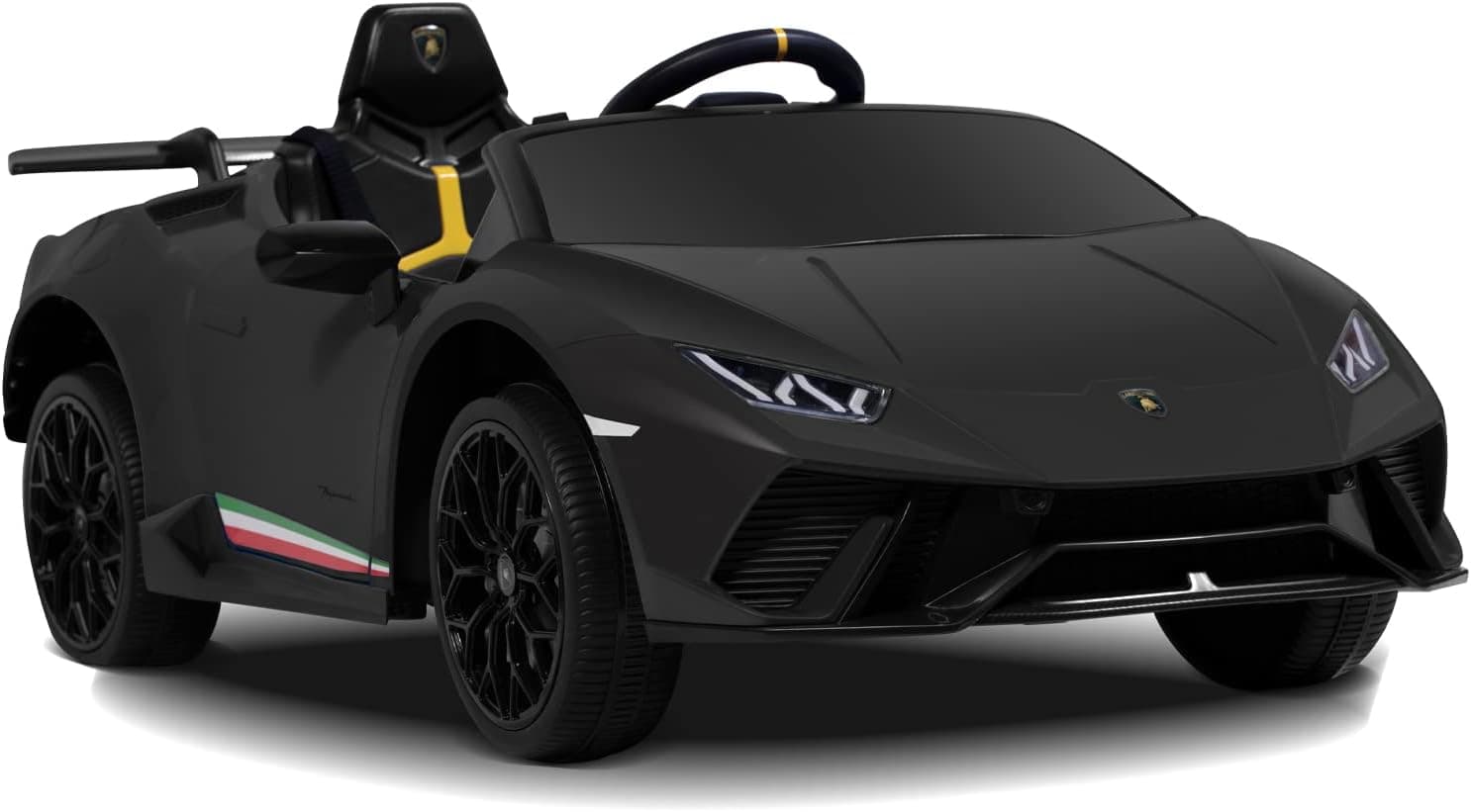 OTTARO Compatible with Ride on Lamborghini Car for Kids, 12 V Electric Car Vehicles Toys for Kids Toddler with Remote Control, Wheels Suspension,Music, LED Lights, Engine Sounds, Horn, Dark Black