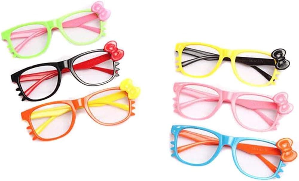 Fodattm Set of 6 Children Kids Cute Bowknot Glasses Frame Without Lenses Nerdy Retro Glasses Party Supplies