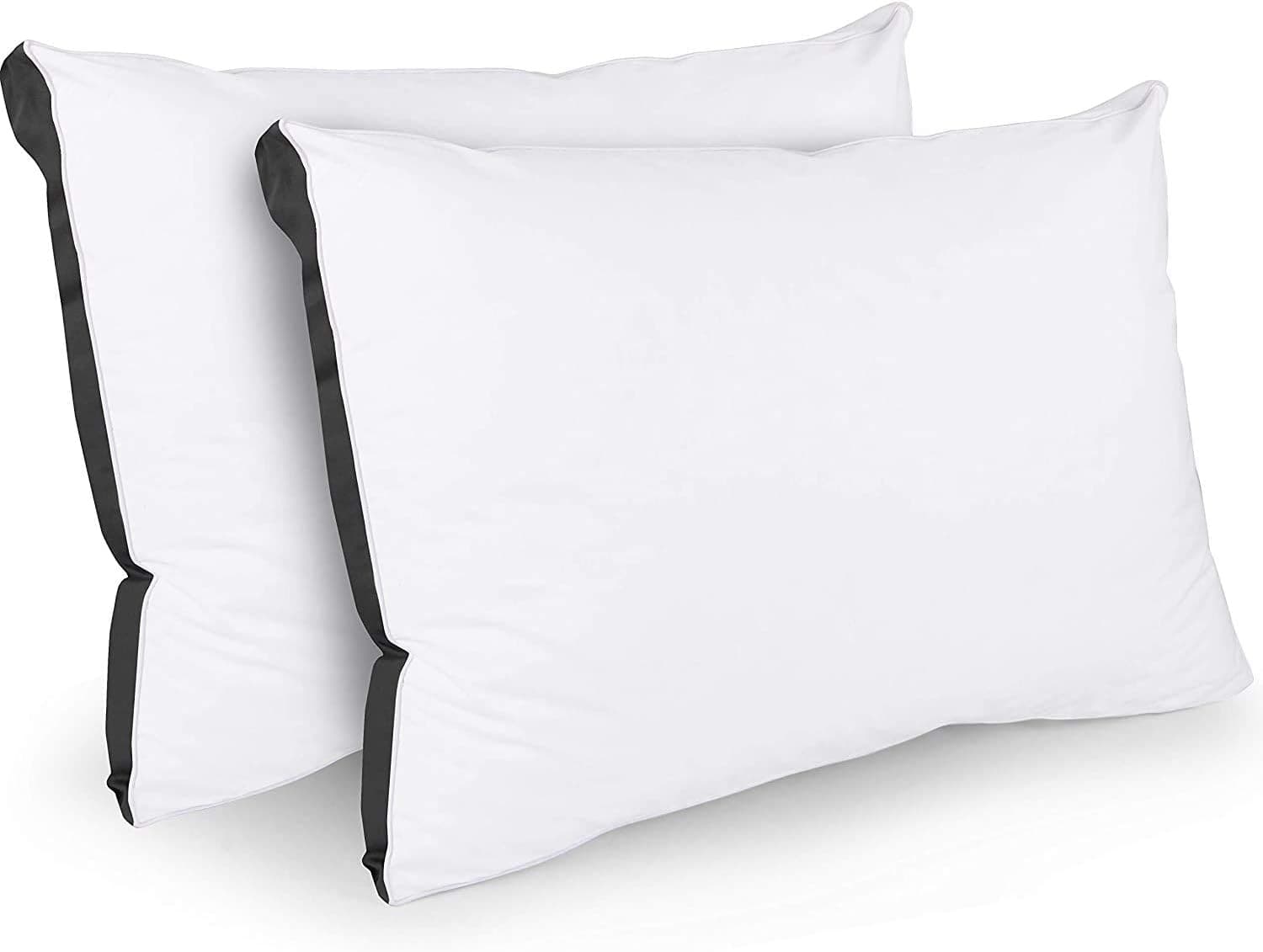 Utopia Bedding Cotton Gusseted Pillow (2-Pack) - Luxury Side Sleeper Pillows for Sleeping - Bed Pillows Queen (18 x 26 inches) - Black