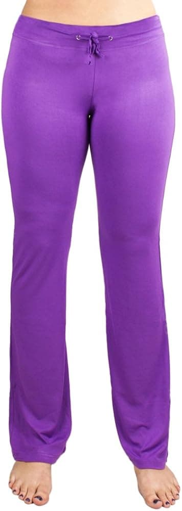 Crown Sporting Goods Soft & Comfy Yoga Pants - 95% Cotton/5% Spandex Blend (Black