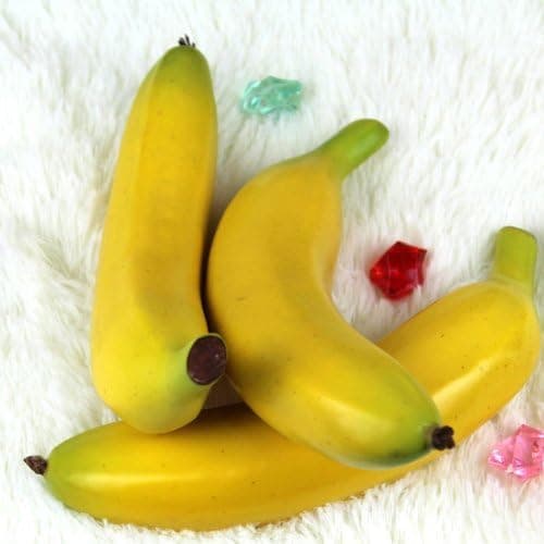 Lyanther Two Large Artificial Bananas Decorative Fruit