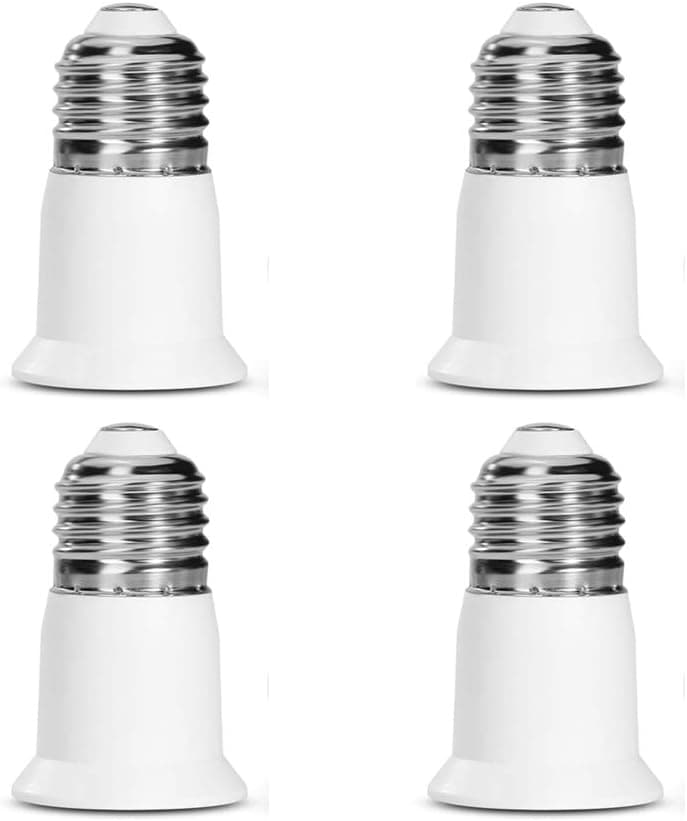 SumVibe E26 Socket Extender, E26 to E26 Light Socket Extender, 3CM/1.2 Inch Light Socket Extension, 4-Pack