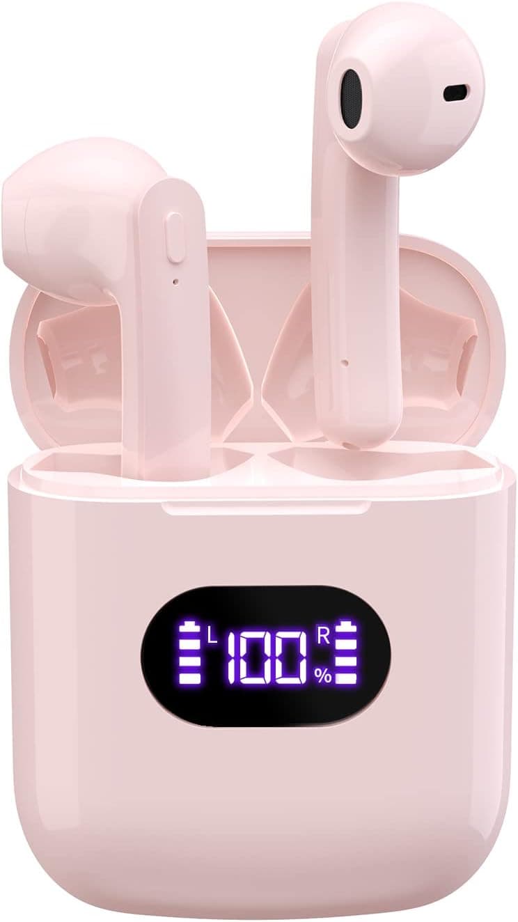 Wireless Earbuds, Bluetooth 5.3 Headphones 36Hrs Playtime Clear Call Earbuds with LED Power Display Bluetooth Earphones Built-in Mic Stereo Headset for Workout/Home/Office