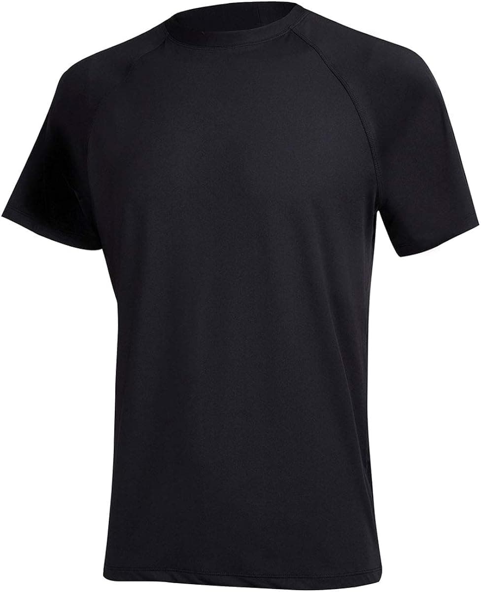 Satankud Men's UPF 50+ Rashguard Swim Tee Short Sleeve Running Shirt Swimwear Swim Hiking Workout Shirts