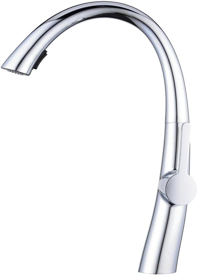 Beelee high arc Single Handle Dual Function spout Pull Out Kitchen Faucet,Chrome,Brass