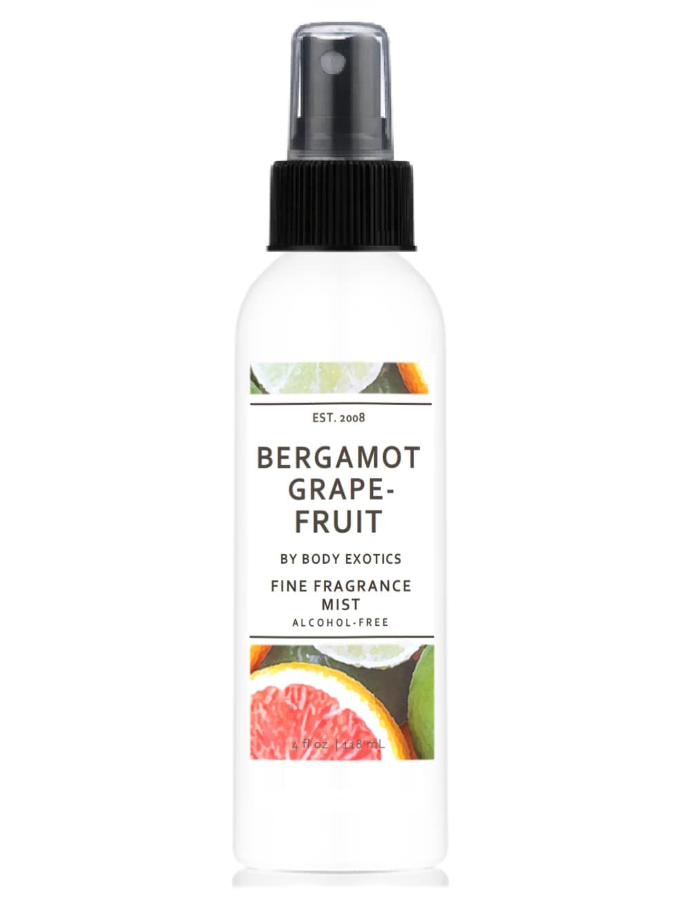 BODY EXOTICS Bergamot Grapefruit Perfume Bliss! Alcohol-free Fine Fragrance Mist 4 Fl Oz 118 Ml ~ an Uplifting Blend of Bergamot and Grapefruit
