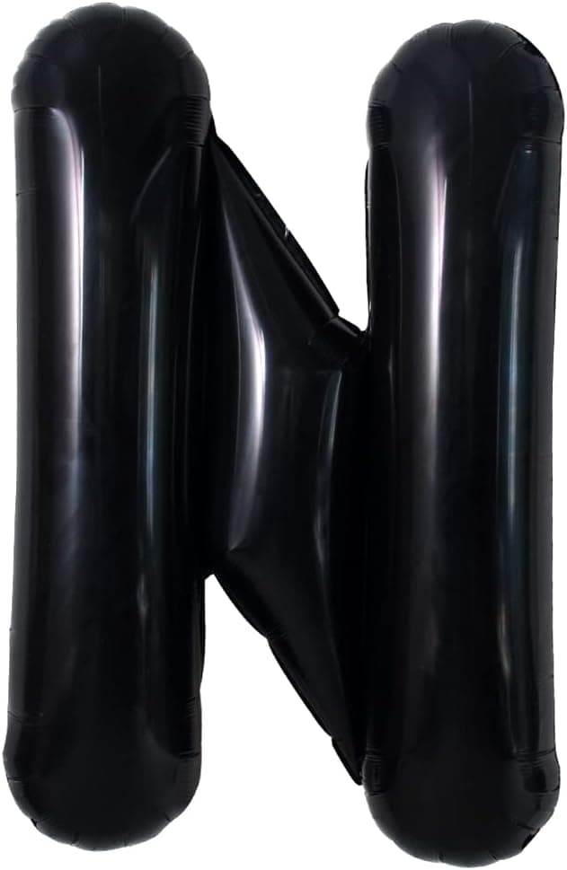TONIFUL 40 Inch Large Black N Letter Balloons Jumbo Helium Balloons,Foil Mylar Big Alphabet Balloons for Birthday Party Anniversary Supplies Decorations