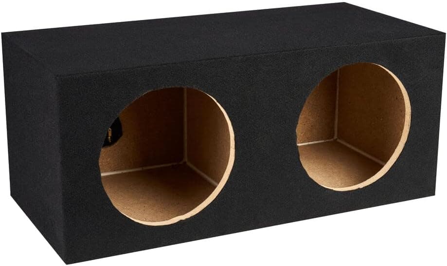 NVX XMDFS102 Dual 10" Sealed 3/4" (2.0 Cubic ft) MDF Black Carpeted Subwoofer Enclosure (Made in The USA)