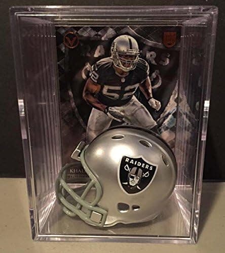 Oakland Raiders NFL Draft Helmet Shadowbox w/Khalil Mack card