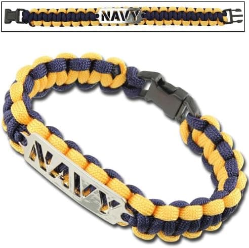Navy Cobra Braid Survival Bracelet - Seahawk
