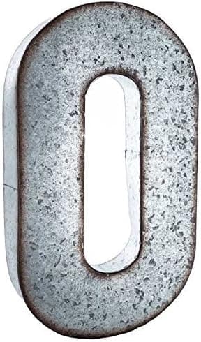 Huge 20" Metal Alphabet Wall Décor Letter O Rusted Edge Galvanized Metal