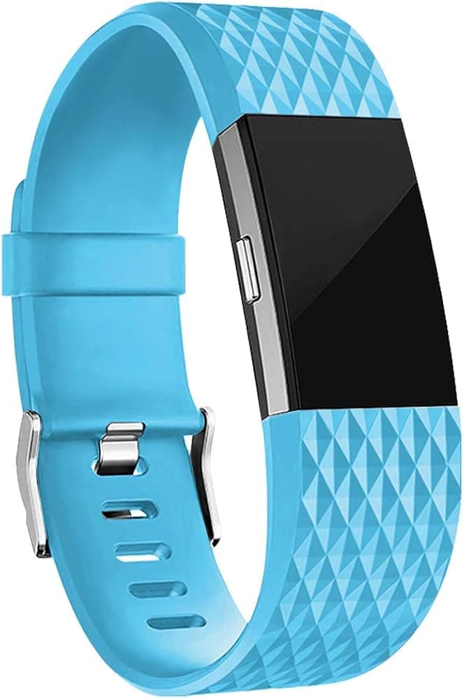 iGK Replacement Bands Compatible For Fitbit Charge 2 Bands, Adjustable Replacement Bands with Metal Clasp Compatible For Fitbit Charge 2 Wristbands Special Edition SkyBlue Large