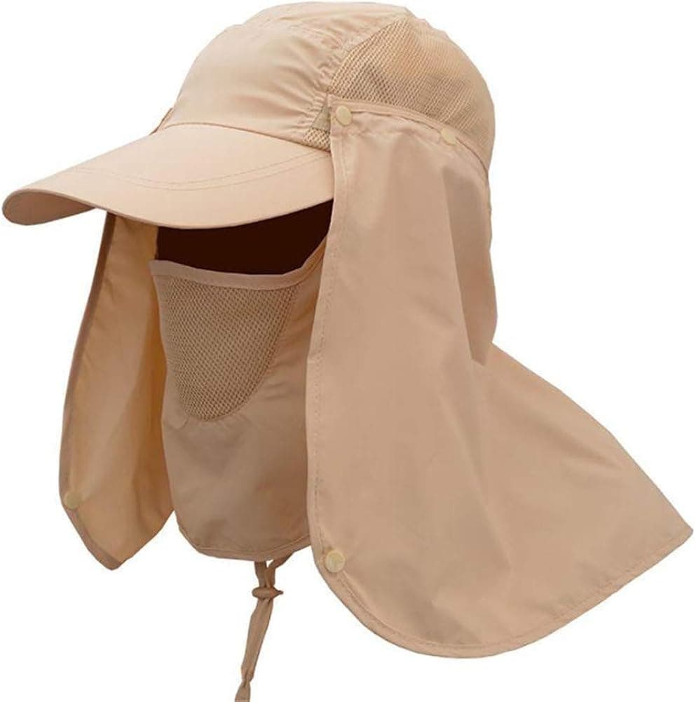 PANTIPINKY Sun Baseball Cap with Neck Face Flap UV Sun Protection Hat for Outdoor Fishing Gardening Hunting Camping
