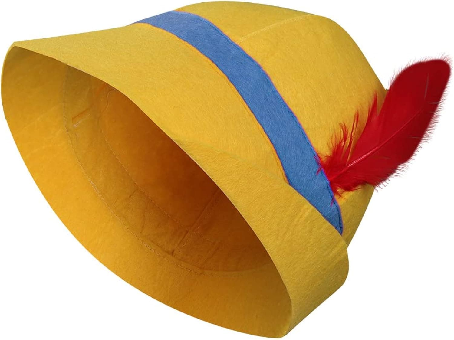 Chahouk Boys Puppet Hat with Feather Cosplay Costume Kids Toddler Sizes Halloween Christmas Party Hat Yellow Summer Hat